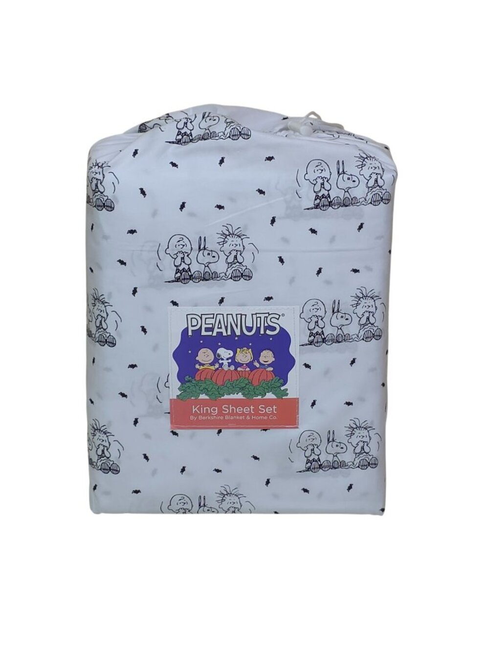 Peanuts King Sheet Set Snoopy & Friends Spooky Halloween Bats By Berkshire